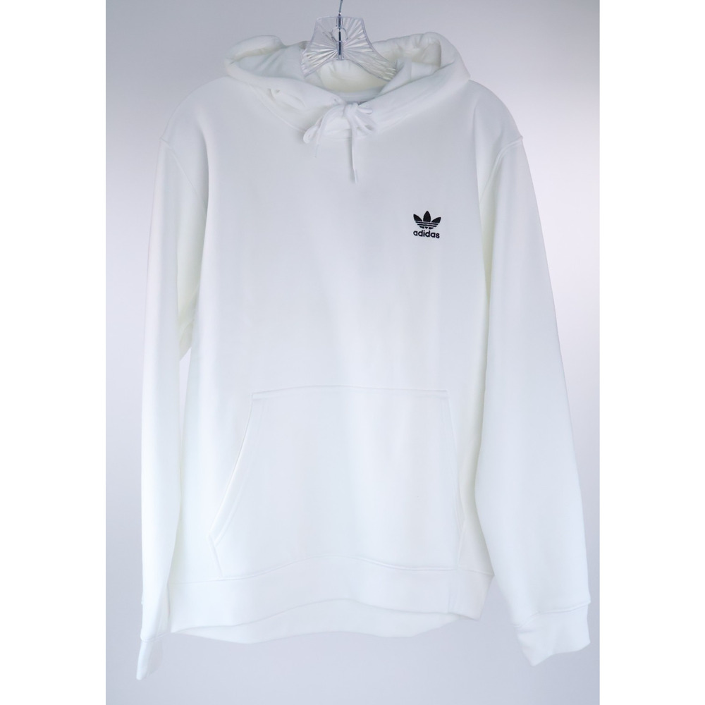 Adidas Men's Regular Size S White Essential Hoody Sweatshirt Trefoil IM4526 NWT